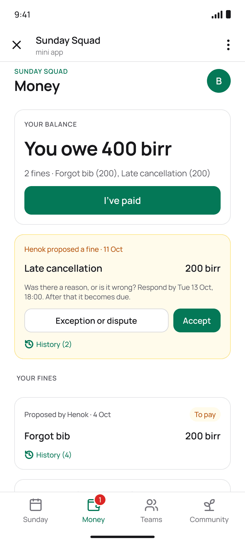 Android: a proposed fine
