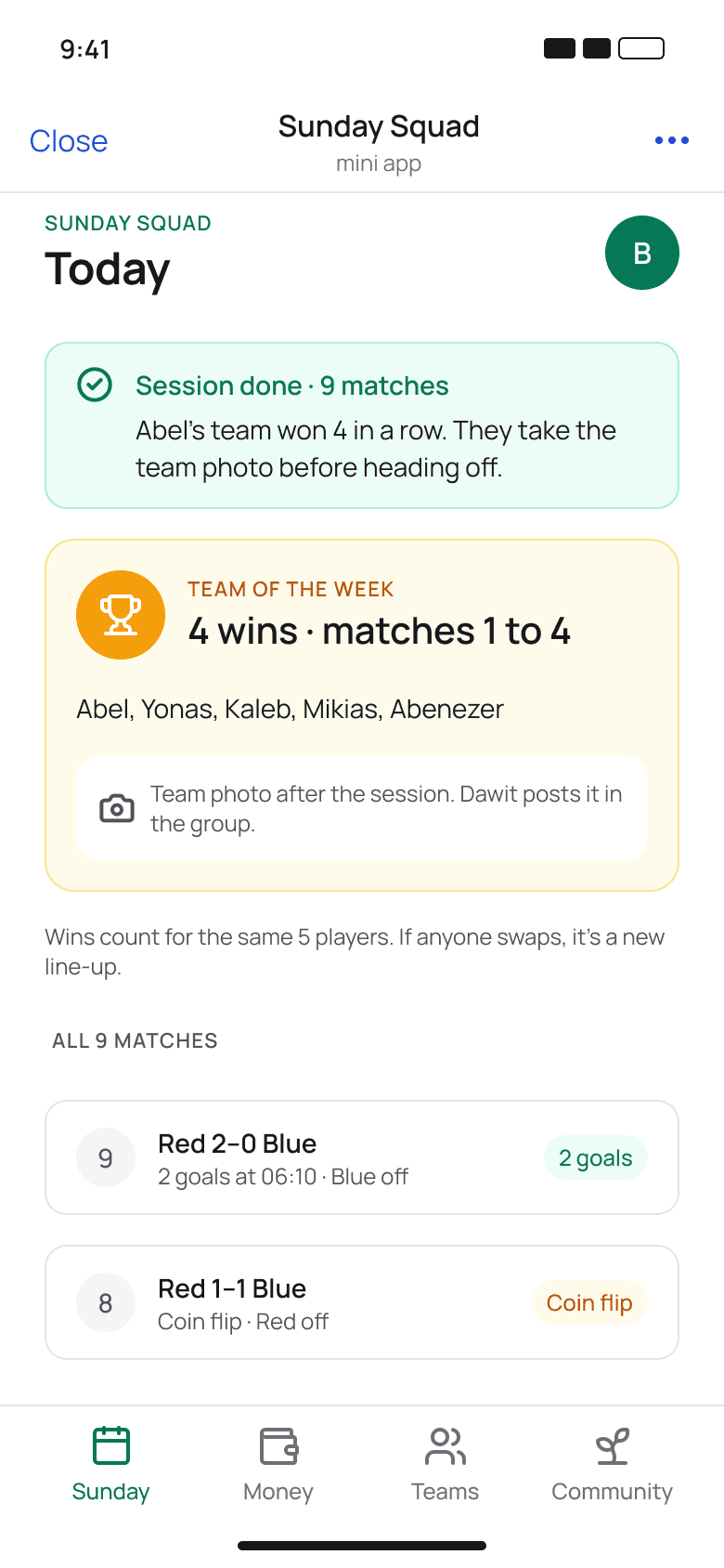 Session done: team of the week takes the photo