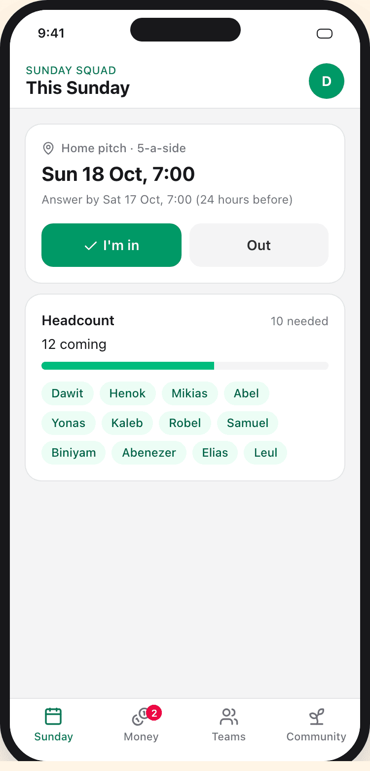 Version 1: a single 'coming' count